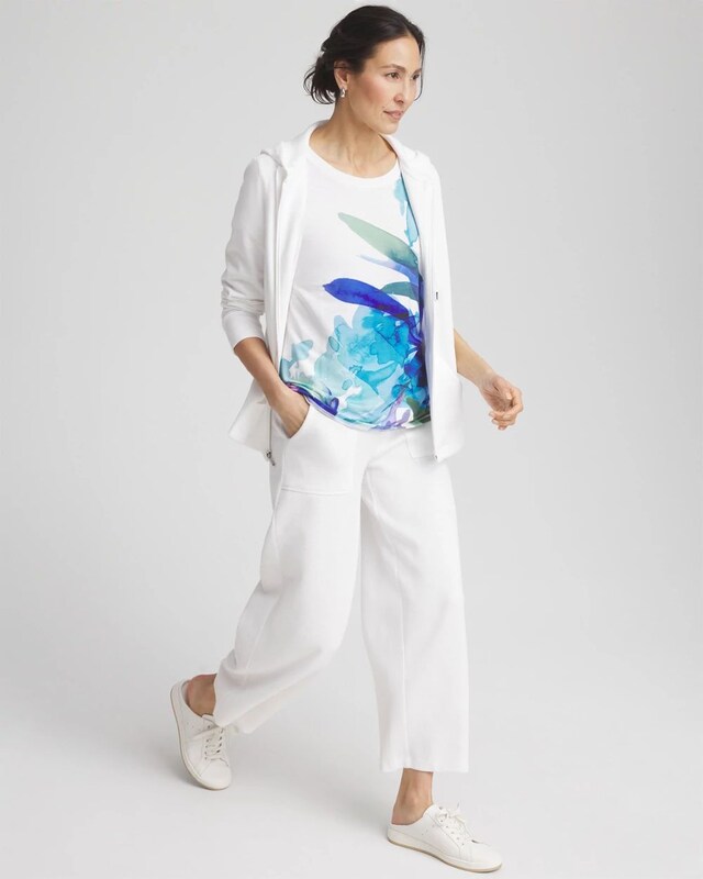 Zenergy Floral Scoop Neck Tee - image 2